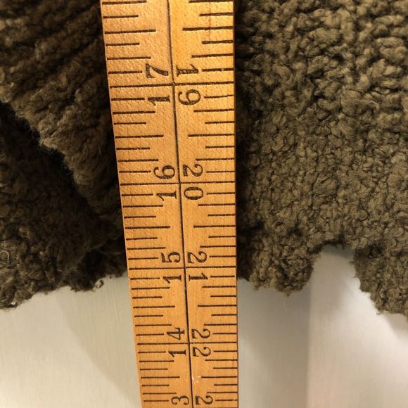 Express Cowl Neck Olive Green Crop Sweater Size Small Ruffle Detail Cowl Neck - Picture 10 of 11